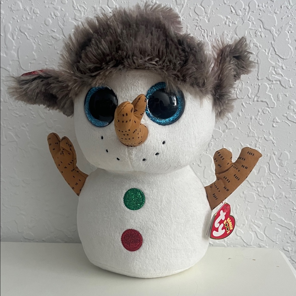 Buttons the Snowman from the Ty Beanie Boos Christmas Collection